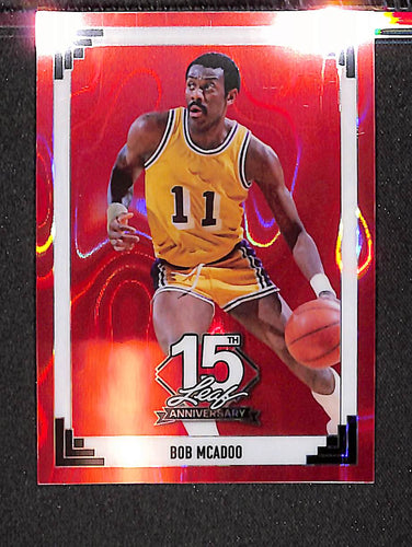 Bob McAdoo 2025 Leaf 15th Anniversary 1991 Base Lava Red #91B-14 #/3