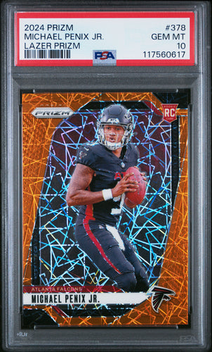 Michael Penix Jr. 2024 Panini Prizm Lazer #378 PSA 10