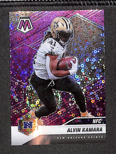 Alvin Kamara 2021 Panini Mosaic No Huddle Prizm Purple #213 #/50