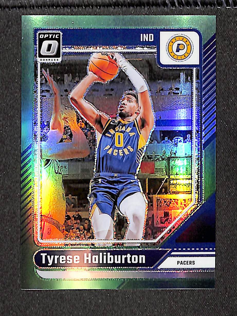 Tyrese Haliburton 2024-25 Donruss Optic Green #215 #/5