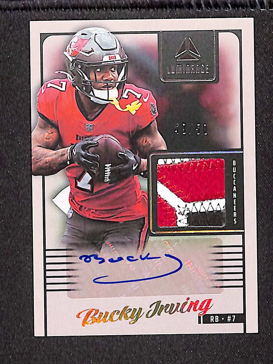Bucky Irving 2025 Panini Luminance Autograph Jerseys Gold #AJY-BIR #/50