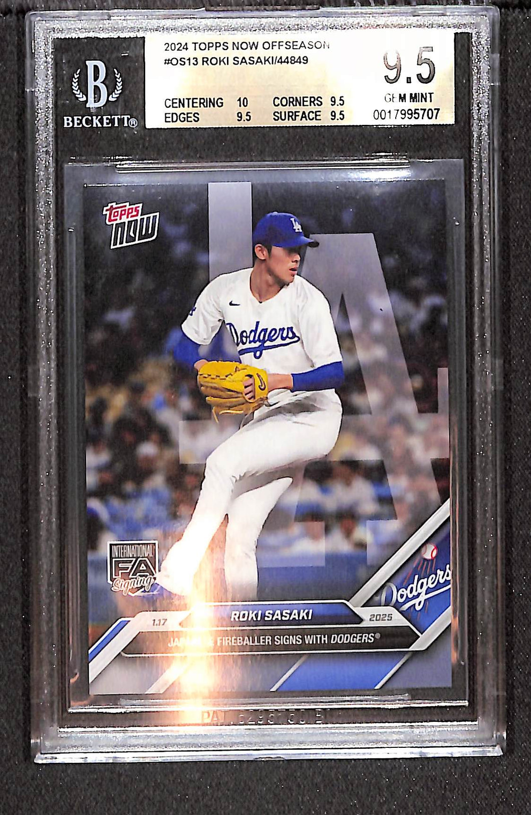 Roki Sasaki 2024-25 Topps Now Off-Season #OS-13 BGS 9.5