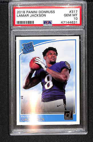 Lamar Jackson 2018 Donruss #317 PSA 10