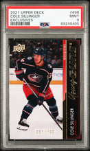 Load image into Gallery viewer, Cole Sillinger 2021-22 Upper Deck UD Exclusives #498 #/100 PSA 9

