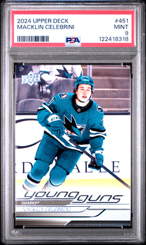 Macklin Celebrini 2024-25 Upper Deck #451 PSA 9