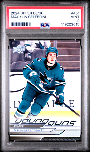 Macklin Celebrini 2024-25 Upper Deck #451 PSA 9