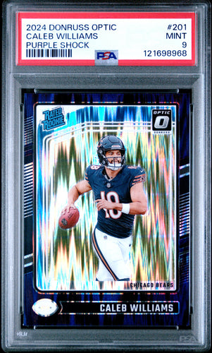 Caleb Williams 2024 Donruss Optic Purple Shock #201 PSA 9