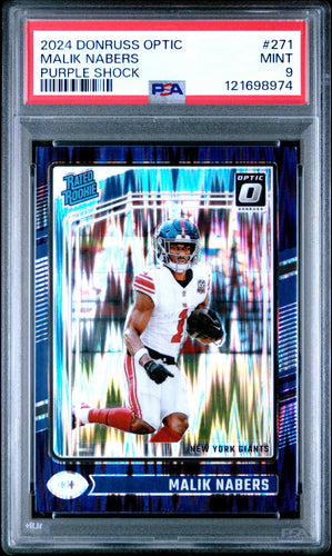 Malik Nabers 2024 Donruss Optic Purple Shock #271 PSA 9