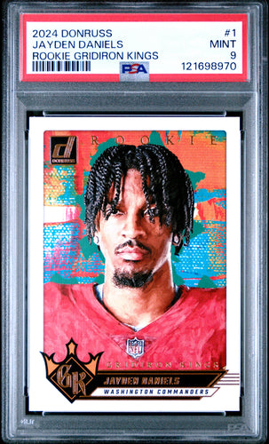 Jayden Daniels 2024 Donruss Rookie Gridiron Kings #1 PSA 9