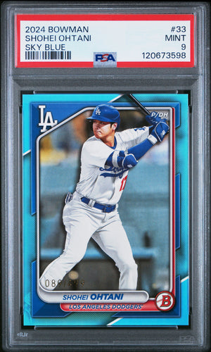 Shohei Ohtani 2024 Bowman Sky Blue #33 #/499 PSA 9