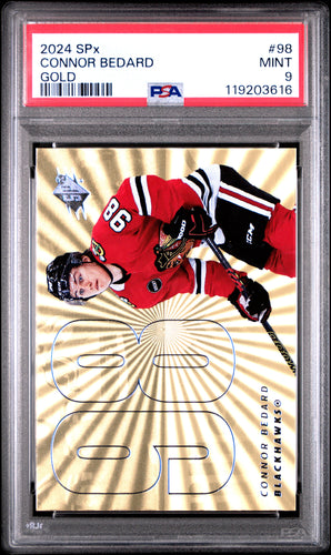 Connor Bedard 2024-25 SPx Gold #98 PSA 9