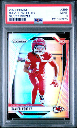 Xavier Worthy 2024 Panini Prizm Silver #399 PSA 9