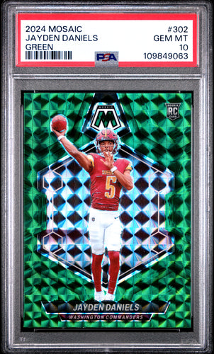 Jayden Daniels 2024 Panini Mosaic Mosaic Green #302 PSA 10