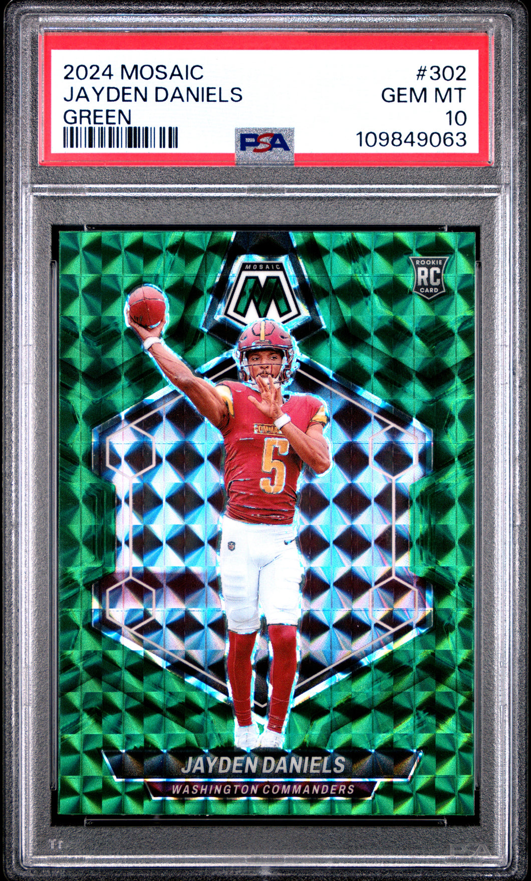 Jayden Daniels 2024 Panini Mosaic Mosaic Green #302 PSA 10