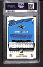 Load image into Gallery viewer, Lamar Jackson 2018 Donruss Optic Red and Yellow #167 PSA 9
