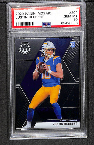 Justin Herbert 2020 Panini Mosaic #204 PSA 10