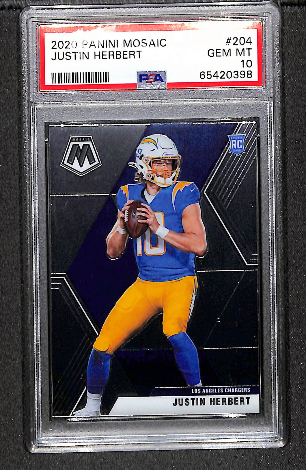 Justin Herbert 2020 Panini Mosaic #204 PSA 10