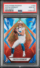 Load image into Gallery viewer, Justin Herbert 2020 Panini Phoenix Fire Burst #103 PSA 10
