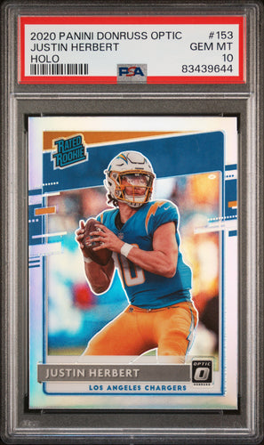 Justin Herbert 2020 Donruss Optic Holo #153 PSA 10