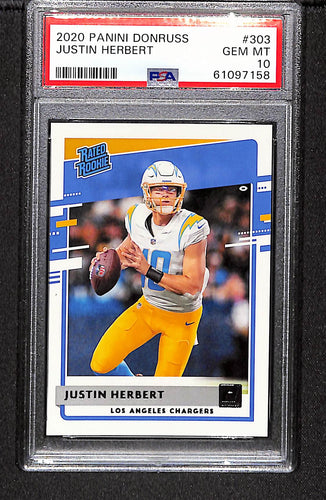 Justin Herbert 2020 Donruss #303 PSA 10