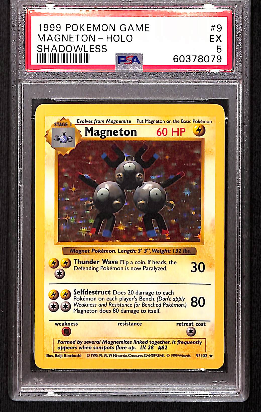 Magneton 1999 Pokemon Game #9 Shadowless Holo PSA 5