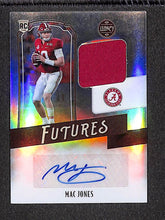 Load image into Gallery viewer, Mac Jones 2021 Panini Legacy Futures Patch Autographs Silver #FP-MJ #/150
