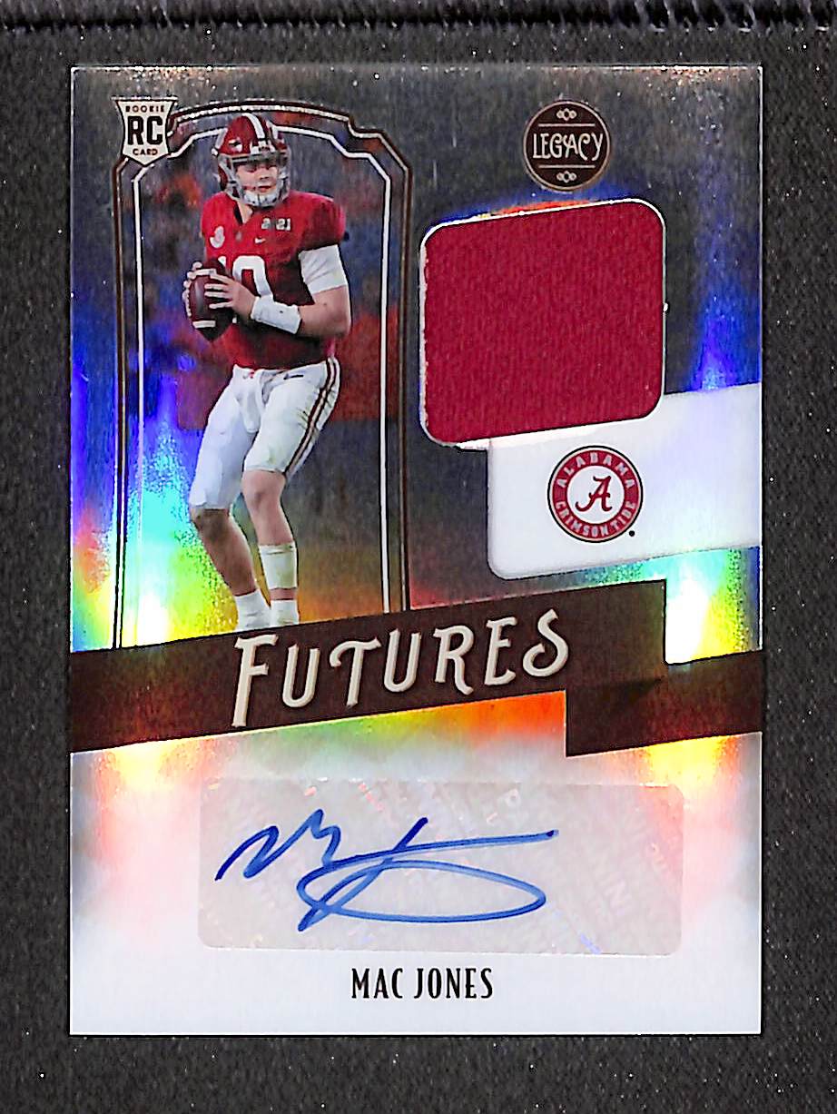 Mac Jones 2021 Panini Legacy Futures Patch Autographs Silver #FP-MJ #/150