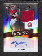Load image into Gallery viewer, Mac Jones 2021 Panini Legacy Futures Patch Autographs Silver #FP-MJ #/150
