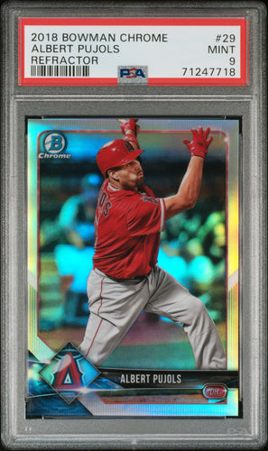 Albert Pujols 2018 Bowman Chrome Refractor #29 #/499 PSA 9