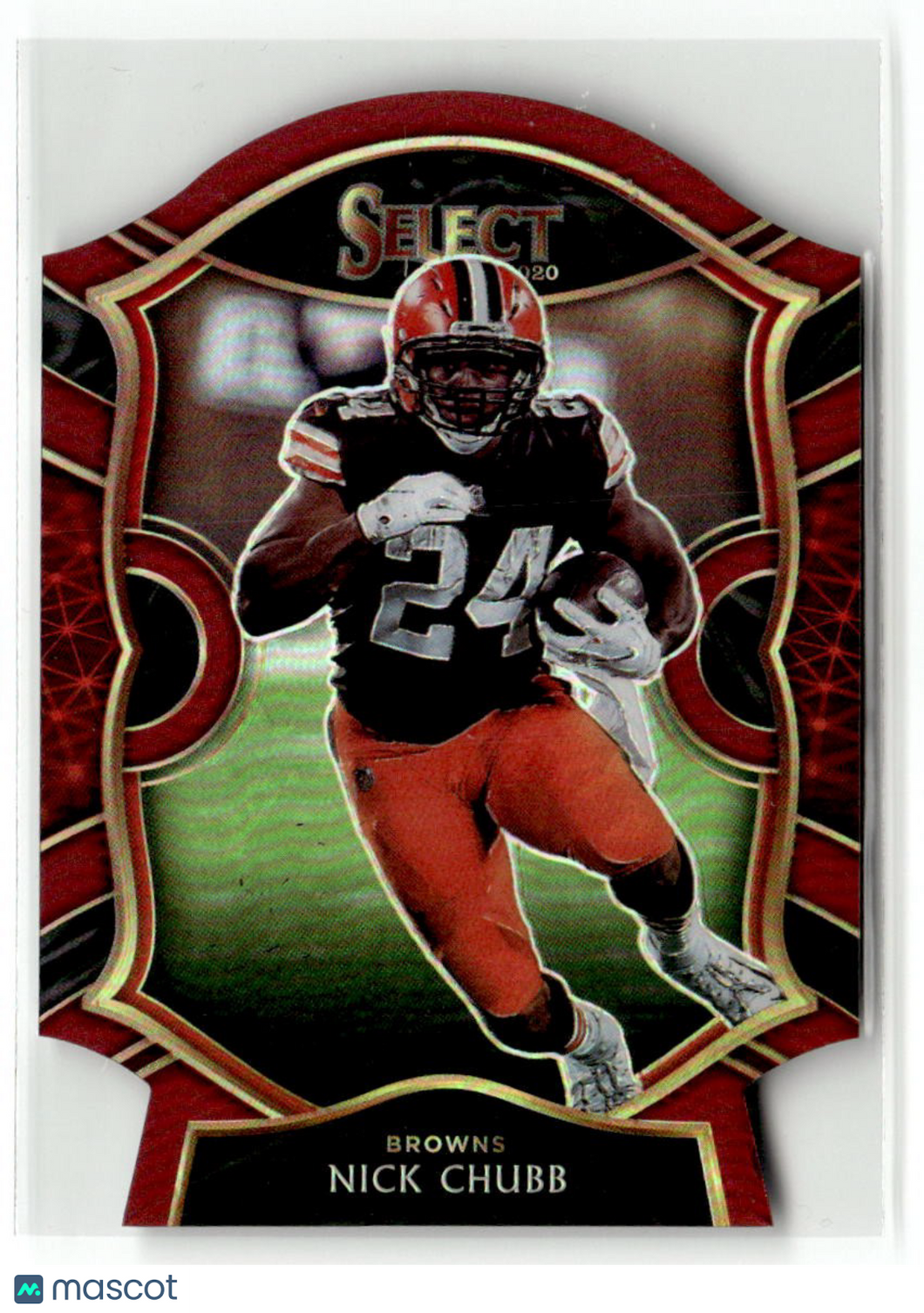 Nick Chubb 2020 Panini Select Maroon Prizm Die Cut #26