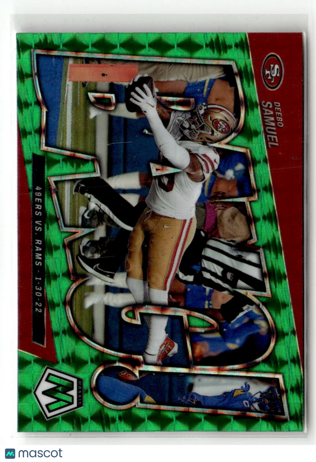 Deebo Samuel 2022 Panini Mosaic Bang! Mosaic Green #B-1