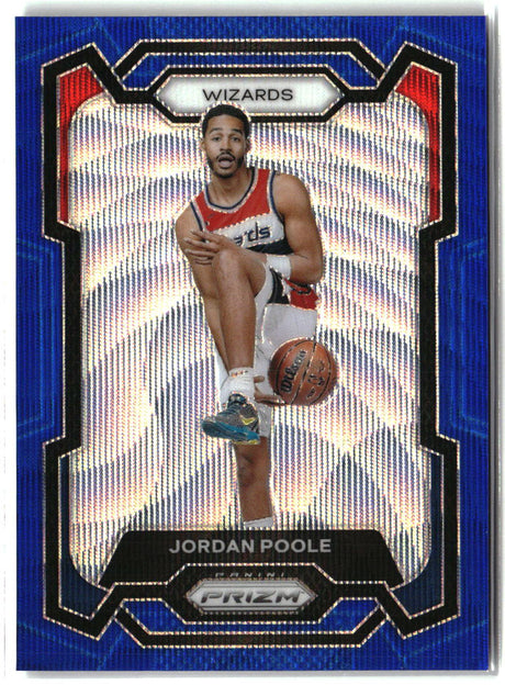 Jordan Poole 2023-24 Panini Prizm Prizms Blue Wave #51