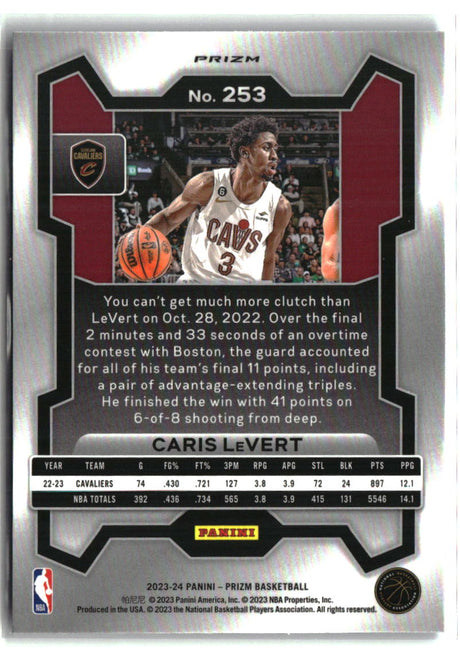 Caris LeVert 2023-24 Panini Prizm Prizms Blue Wave #253