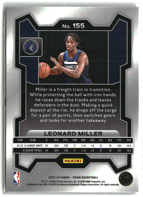 Leonard Miller 2023-24 Panini Prizm #155