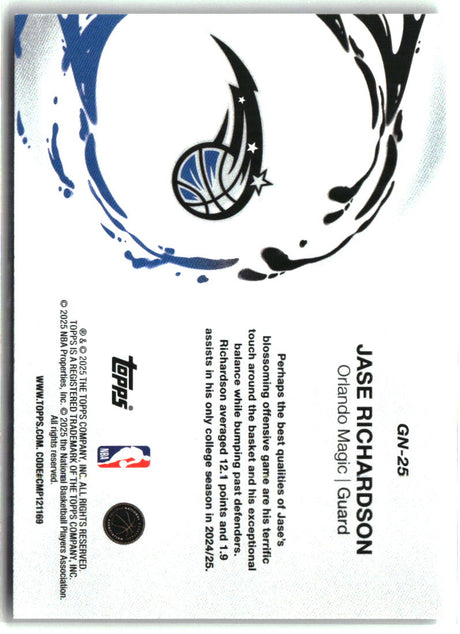 Jase Richardson 2025-26 Topps Generation Now #GN-25