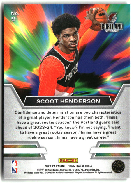 Scoot Henderson 2023-24 Panini Prizm Instant Impact #9