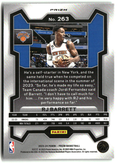 RJ Barrett 2023-24 Panini Prizm Prizms Green #263