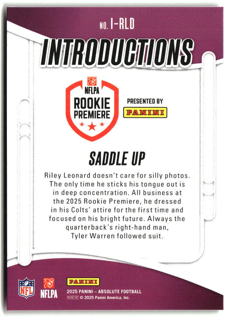 Saddle Up 2025 Panini Absolute Introductions #I-RLD