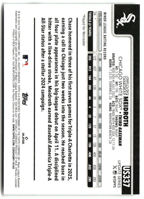 Chase Meidroth 2025 Topps Update #US337