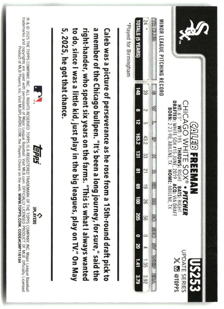 Caleb Freeman 2025 Topps Update #US253