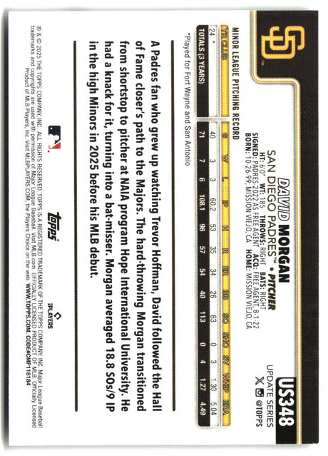 David Morgan 2025 Topps Update #US348