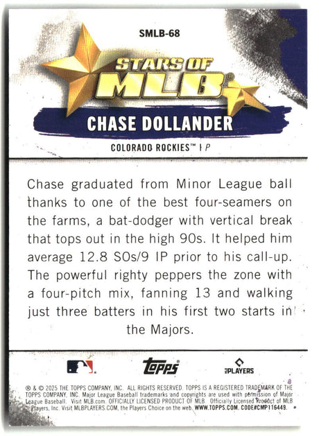 Chase Dollander 2025 Topps Update Stars of MLB #SMLB-68