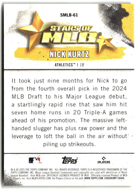 Nick Kurtz 2025 Topps Update Stars of MLB #SMLB-61