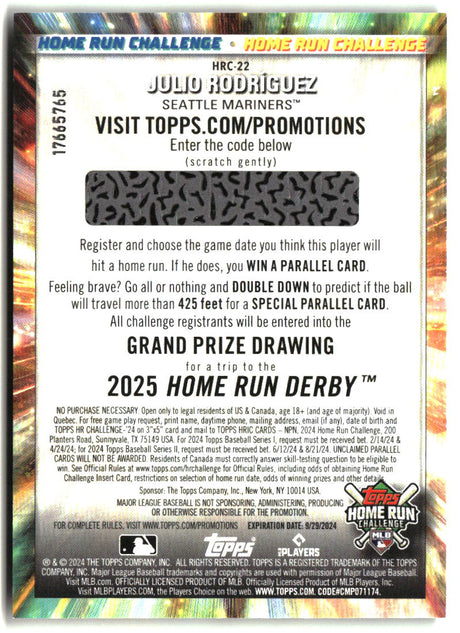 Julio Rodríguez 2024 Topps Home Run Challenge (Series Two) #HRC-22