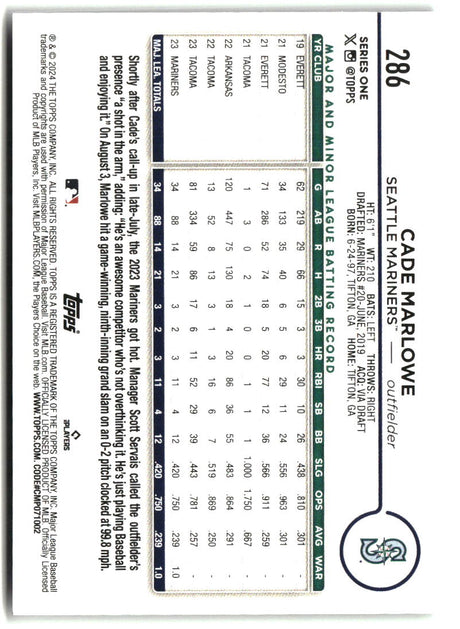 Cade Marlowe 2024 Topps #286