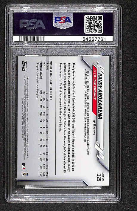 Randy Arozarena 2020 Topps #229 PSA 9
