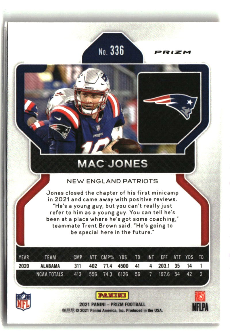 Mac Jones 2021 Panini Prizm Disco #336