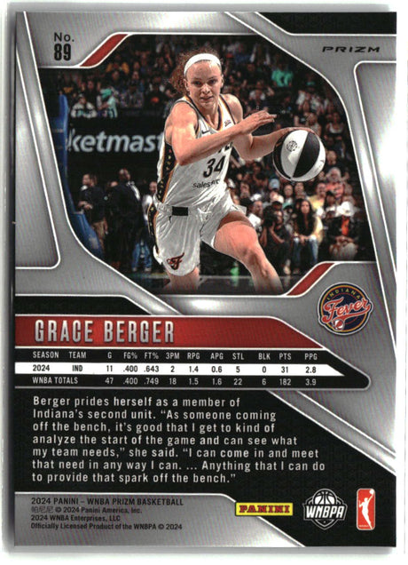 Grace Berger 2024 Panini Prizm WNBA Silver Prizms #89
