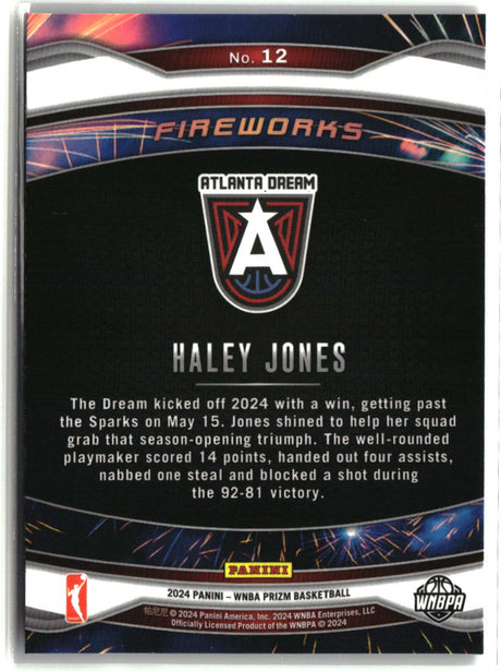 Haley Jones 2024 Panini Prizm WNBA Fireworks #12