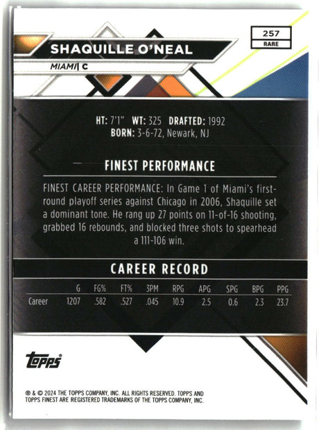 Shaquille O'Neal 2023-24 Finest Checkerboard Refractors #257